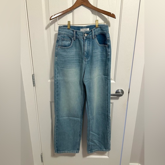 Wash Denim Blue Wide-leg Jeans - Picture 3 of 8